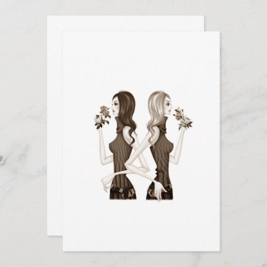 VROUW/VRIENDIN KRIJGEN SAMEN INVITE KAART (Voorkant / Achterkant)