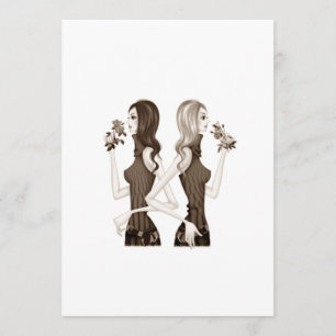 VROUW/VRIENDIN KRIJGEN SAMEN INVITE KAART