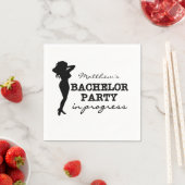 Vrouw vrijgezellenfeest gepersonaliseerde papieren servet (Insitu)