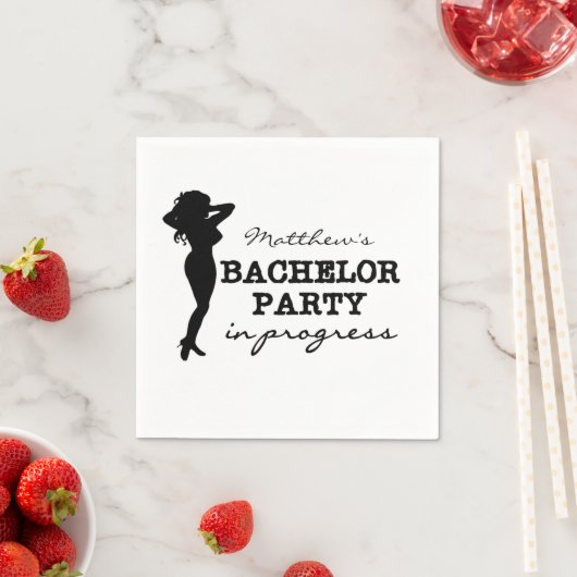 Vrouw vrijgezellenfeest gepersonaliseerde papieren servet (Insitu)