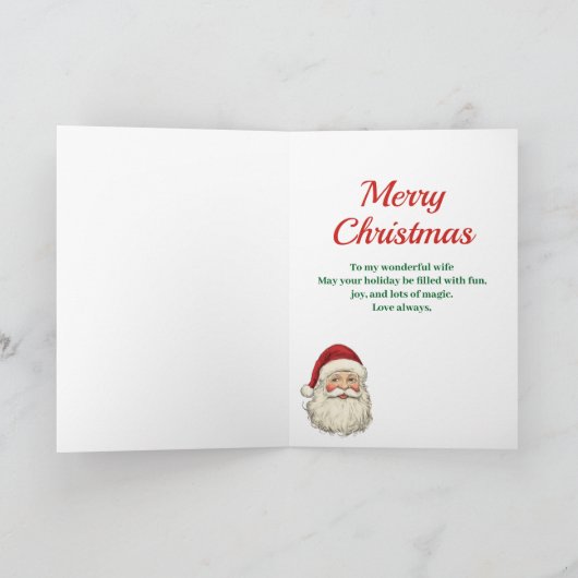 Vrouw Vrolijk Kerstman Feestdagen Kaart (Binnen)