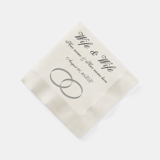 Vrouw & Vrouw lesbische bruiloft servetten (Hoek)