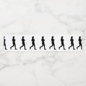 Vrouw vrouw silhouet jogger runner labels waterfles etiket (Enkel label)