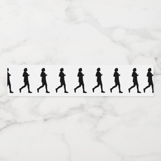 Vrouw vrouw silhouet jogger runner labels waterfles etiket (Enkel label)