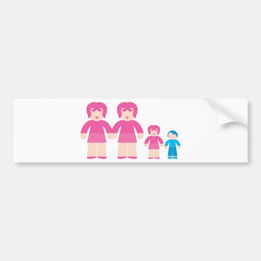 Vrouw Vrouwen en kinderen Bumpersticker (Voorkant)