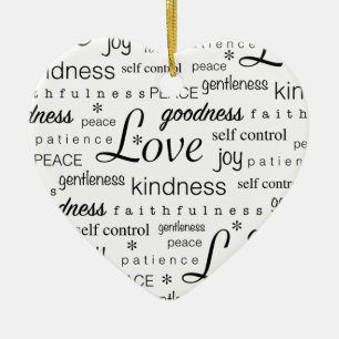 Vrouw: Vrucht van de Geest Zwart-wit Keramisch Ornament