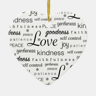 Vrouw: Vrucht van de Geest Zwart-wit Keramisch Ornament