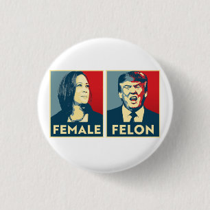 Vrouw vs Felon Ronde Button 3,2 Cm