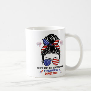 Vrouw Vuurwerk Directeur - Funny USA 4 juli GI Koffiemok