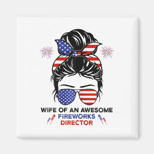 Vrouw Vuurwerk Directeur - Funny USA 4 juli GI Magneet