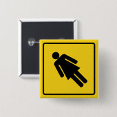 Vrouw Waarschuwingsknop Vierkante Button 5,1 Cm (Voorkant /achterkant)