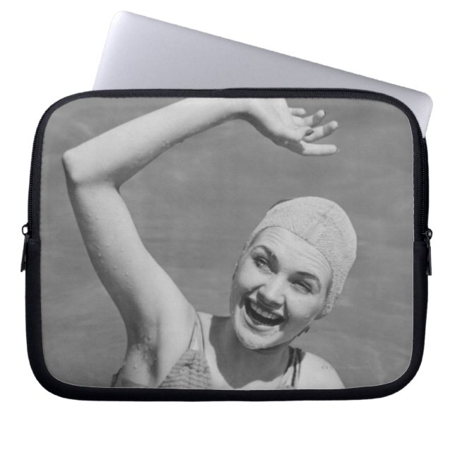 Vrouw Wachten Laptop Sleeve (Voorkant)
