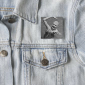 Vrouw Wachten Vierkante Button 5,1 Cm (In situ)