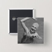 Vrouw Wachten Vierkante Button 5,1 Cm (Voorkant /achterkant)
