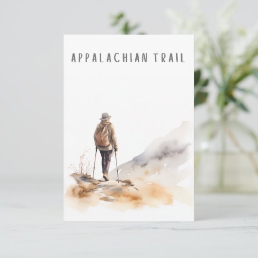 Vrouw Wandelen op de Appalachian Trail Blank Kaart (Staand voorkant)