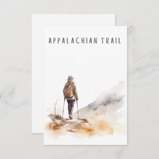 Vrouw Wandelen op de Appalachian Trail Blank Kaart (Voorkant / Achterkant)