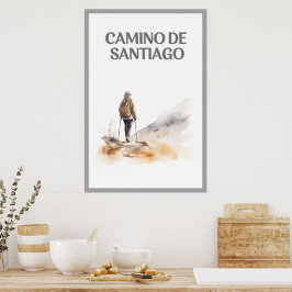 Vrouw Wandelen op het Camino de Santiago Poster