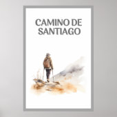 Vrouw Wandelen op het Camino de Santiago Poster (Voorkant)