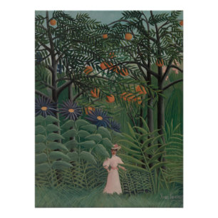 Vrouw Wandelend in een Exotisch Woud, Henri Rousse Perfect Poster