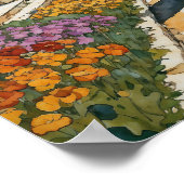 Vrouw wandelt in een Frans kustdorp Poster (Hoek)