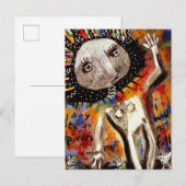 Vrouw wankelt op de rand van de afgrond briefkaart (Voorkant / Achterkant)