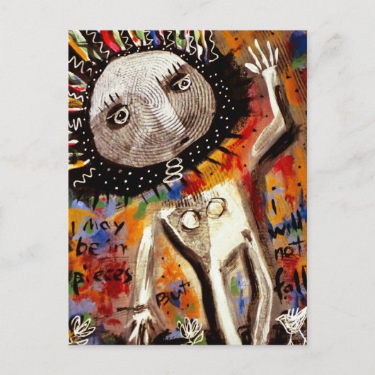 Vrouw wankelt op de rand van de afgrond briefkaart (Voorkant)