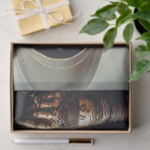 Vrouw Warrior gekleed in zwart Sci Fi Decoupage Tissuepapier (Geschenk)