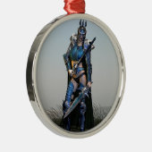 Vrouw Warrior Metalen Ornament (Rechts)