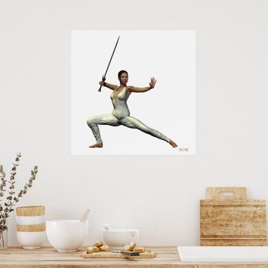 Vrouw Warrior Print (Keuken)
