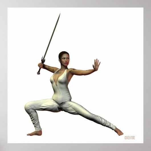 Vrouw Warrior Print (Voorkant)