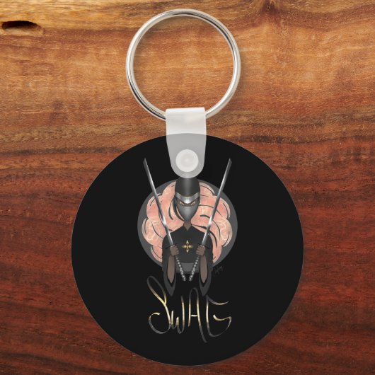 Vrouw Warrior Sterke Sleutelhanger (Voorkant)