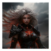 Vrouw Warrior Thunder en Lightning Poster (Voorkant)