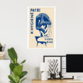 Vrouw Wast Haar Luciferdoosje Print Vintage Tsjech (Thuiskantoor)