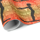 Vrouw Water Skier Great Adventure Typografie Cadeaupapier (Rol Hoek)