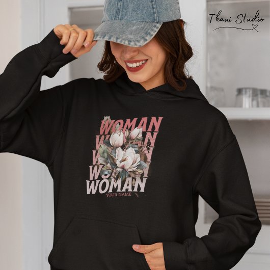 Vrouw Waterverf  Bloemen Vrouwendag Hoodie