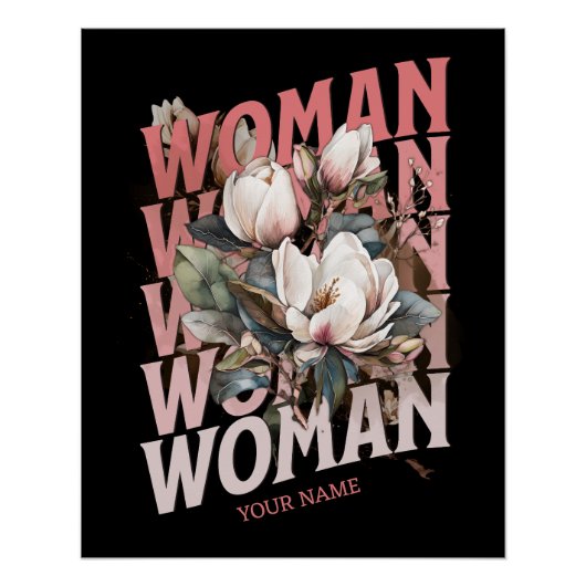 Vrouw Waterverf  Bloemen Vrouwendag Perfect Poster (Voorkant)