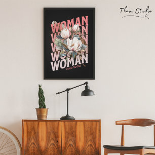 Vrouw Waterverf  Bloemen Vrouwendag Perfect Poster