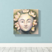 Vrouw Waterverf Gezicht Schilderen Canvas Afdruk (Insitu (Houten vloer))