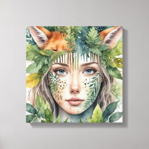 Vrouw Waterverf Gezicht Schilderen