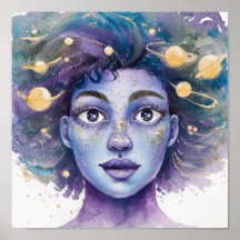 Vrouw Waterverf Gezicht Schilderen