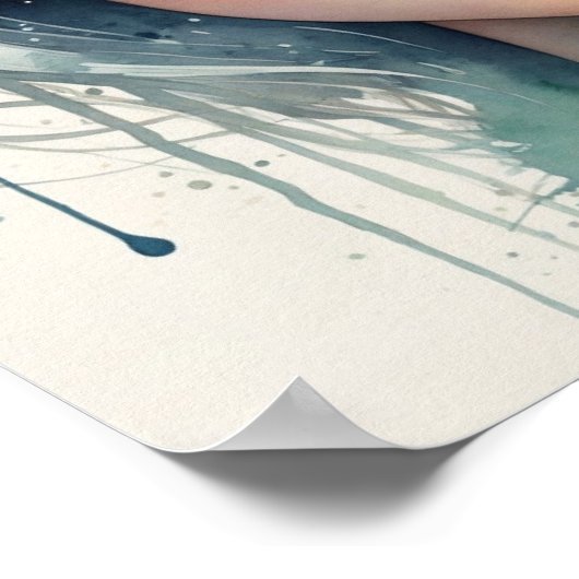 Vrouw Waterverf Gezicht Schilderen Poster (Hoek)