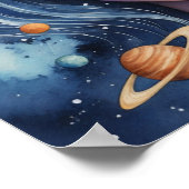 Vrouw Waterverf Gezicht Schilderen Poster (Hoek)