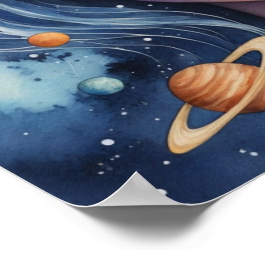 Vrouw Waterverf Gezicht Schilderen Poster (Hoek)