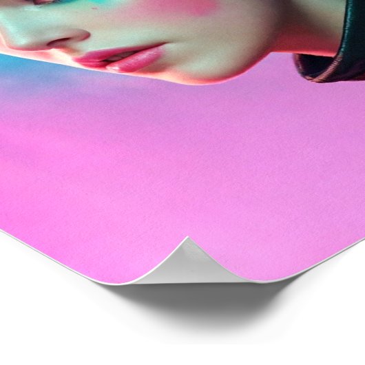 Vrouw Waterverf Gezicht Schilderen Poster (Hoek)