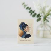 Vrouw Waterverf Salon QR Code Visitekaartje (Staand voorkant)