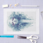 Vrouw Waterverf Schilder portret Bleek grijs Tissuepapier (Craft)