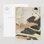 Vrouw Weaving Briefkaart (Voorkant / Achterkant)