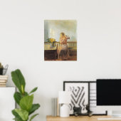 Vrouw weeft een stoel poster (Thuiskantoor)