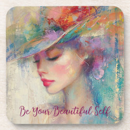  vrouw, wees je mooie zelf bier onderzetter