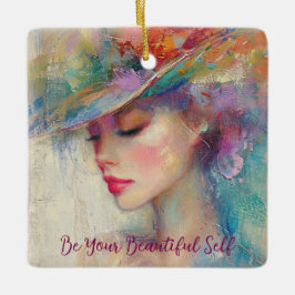  vrouw, wees je mooie zelf keramisch ornament